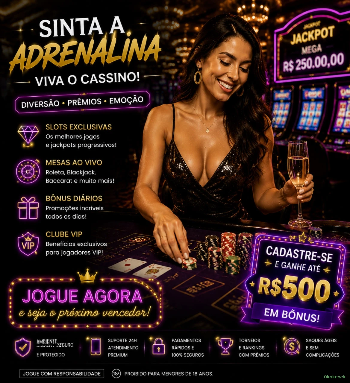 Cassino ao Vivo Okokrock - Dealers Brasileiros Profissionais